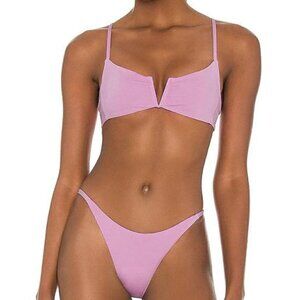 Bond-Eye Can't Stop V Crop Bikini Top in Pink Sherbet